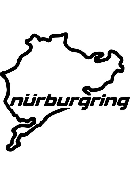 Nürburgring Araba Sticker 17X17 cm Siyah