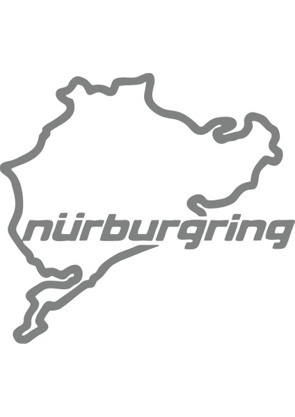 Nürburgring Araba Sticker 17X17 cm Gri