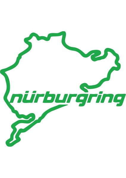 Nürburgring Araba Sticker 17X17 cm Yeşil