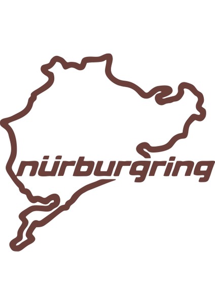 Nürburgring Araba Sticker 17X17 cm Kahverengi