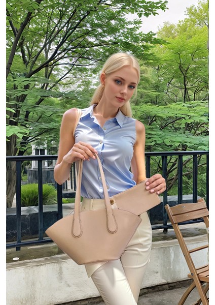 Kadın El ve Omuz Kullanımlı Çıkarılabilir Cüzdanlı Modern Kesim Shopper Çanta fiyatları