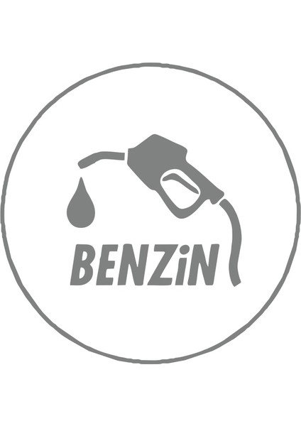 Benzin Araba Sticker 17X17 cm Gri
