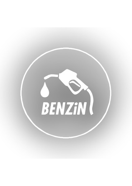 Benzin Araba Sticker 17X17 cm Beyaz