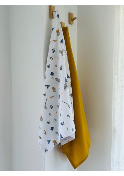Ftbabycollection %100 Pamuk 2’limüslin Bebek Battaniye Seti Oeko-Tex Sertifikalı Müslin örtü 80 x 90 cm