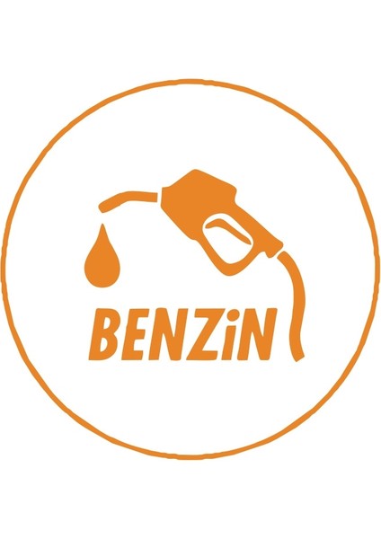 Benzin Araba Sticker 17X17 cm Turuncu