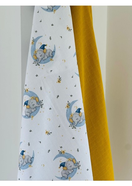 Ftbabycollection %100 Pamuk 2'li Müslin Bebek Battaniye Seti Oeko-Tex Sertifikalı Müslin örtü 80 x 90 cm