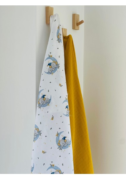 Ftbabycollection %100 Pamuk 2'li Müslin Bebek Battaniye Seti Oeko-Tex Sertifikalı Müslin örtü 80 x 90 cm