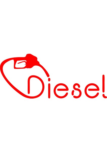 Diesel Araba Sticker 17X17 cm Kırmızı