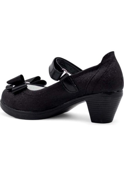 Fiyonklu Topuklu Kız Çocuk Babet Ayakkabı Siyah fırsatları