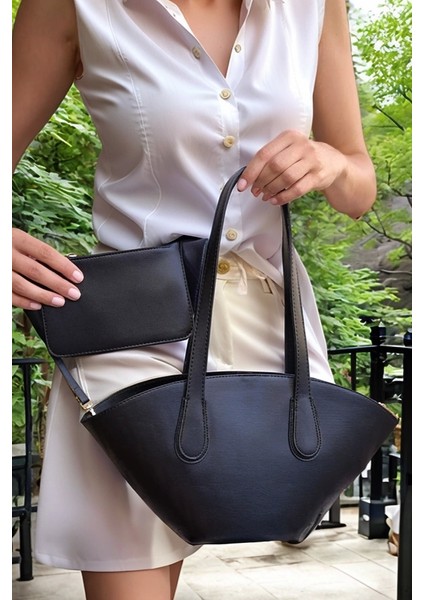 Kadın El ve Omuz Kullanımlı Çıkarılabilir Cüzdanlı Modern Kesim Shopper Çanta fiyatları