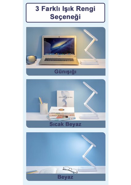 Masaüstü Şarjlı Katlanabilir Portatif LED Aydınlatma / GT-CL11G