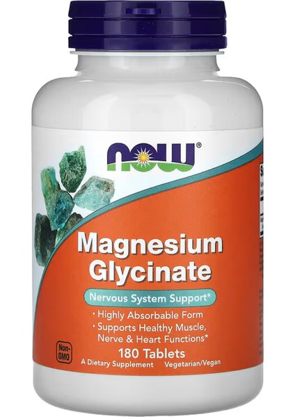 Magnesium Glycinate, 200 Mg, 180 Tablets (100 Mg Per Tablet)
