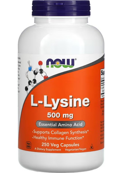 L-Lysine, 500 Mg, 250 Veg Capsules