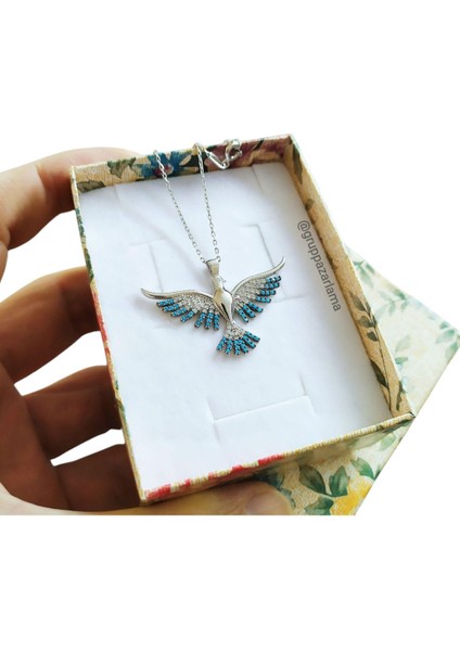 925 Ayar Gümüş Anka Kuşu Tasarım Kolye