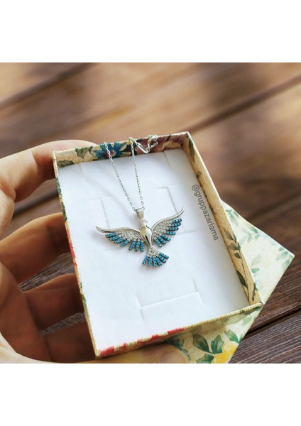 925 Ayar Gümüş Anka Kuşu Tasarım Kolye indirimleri