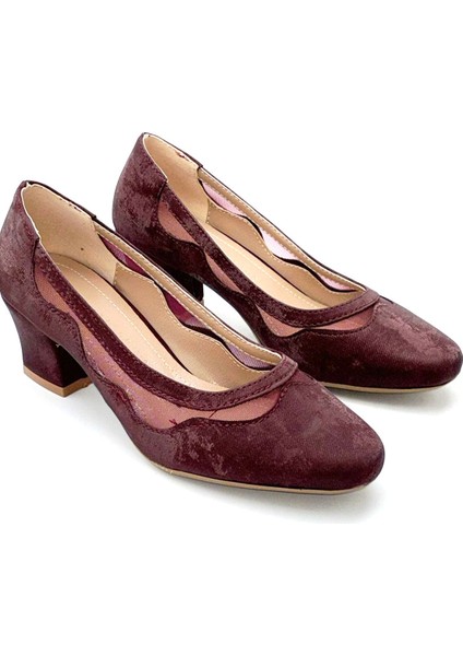 Parkmoda Kadın Topuklu Ayakkabı Bordo
