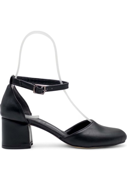 Karnıyarık Kalın Topuklu Abiye Siyah