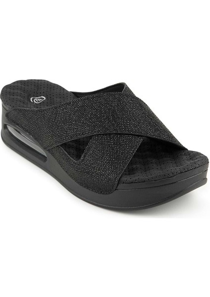 Fly Anatomik Air Max Tabanlı Kadın Terlik Siyah Desenli fiyatları