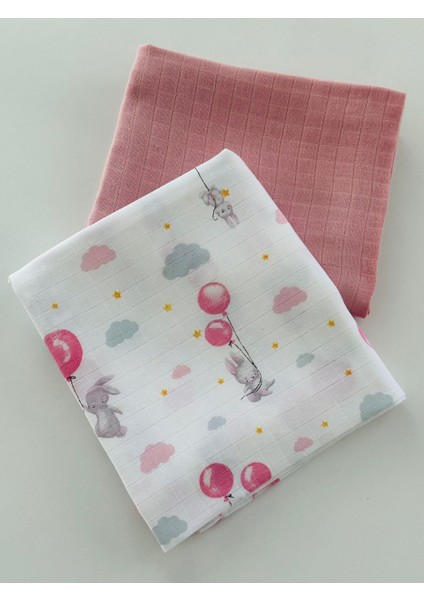 Ftbabycollection %100 Pamuk 2’limüslin Bebek Battaniye Seti Oeko-Tex Sertifikalı Müslin örtü 80 x 90 cm
