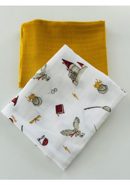 Ftbabycollection %100 Pamuk 2’limüslin Bebek Battaniye Seti Oeko-Tex Sertifikalı Müslin örtü 80 x 90 cm