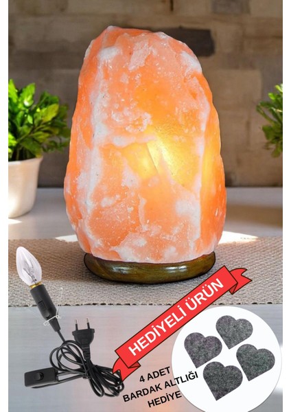 Himalaya Tuz Lambası Abajur 4-6 Kg. Doğal Kaya Tuzu Lambası Çocuk - Yatak Odası Tuz Gece Lambası