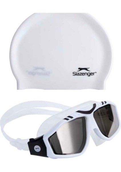 Yetişkin Yüzücü Gözlüğü Mırror Gl6 Whitewhiteblack+Bone