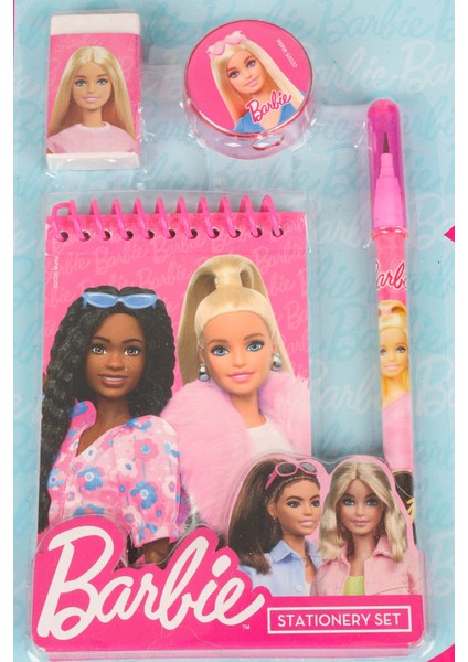 Dekomus Ile Yeni Sezon Lisanslı Barbıe 4'lü Kırtasiye Seti Not Defteri,geçmeli Kurşun Kalem,silgi ve Kalemtraş Seti fiyatları