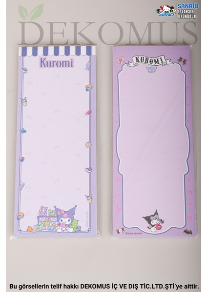 Dekomus Ile Lisanslı Yeni Sezon Kuromı "tekli" 9X22 cm Block Note
