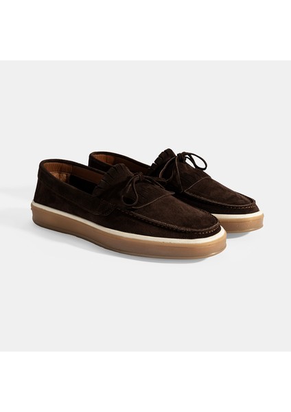 Erkek Kahve Süet Püsküllü Loafer