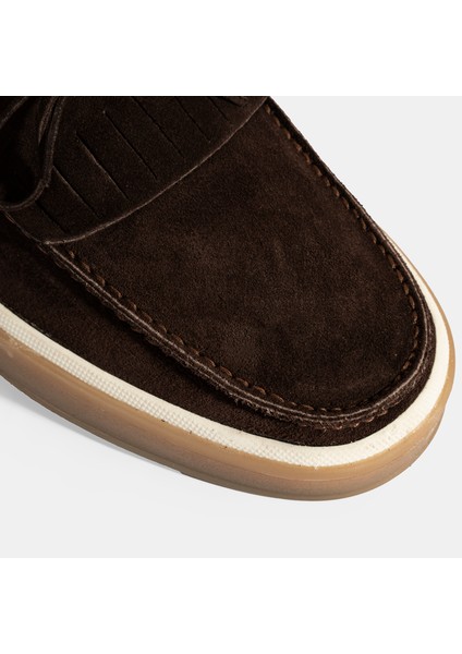Erkek Kahve Süet Püsküllü Loafer
