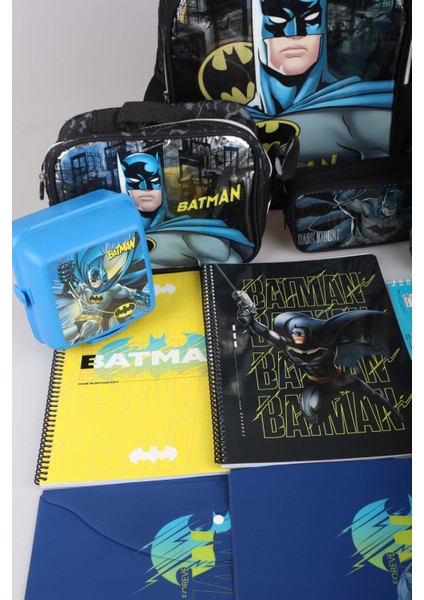 Lisanslı Batman Okul,beslenme ve Kalem Çantası,beslenme Kabı ve 500 ml Trıtan Matara Ile Kırtasiye Okul Seti fiyatları