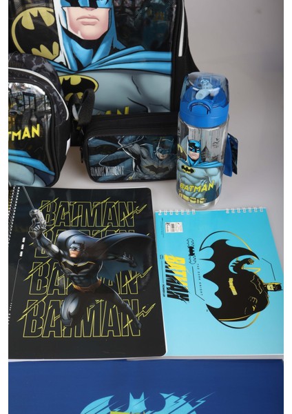 Lisanslı Batman Okul,beslenme ve Kalem Çantası,beslenme Kabı ve 500 ml Trıtan Matara Ile Kırtasiye Okul Seti modelleri