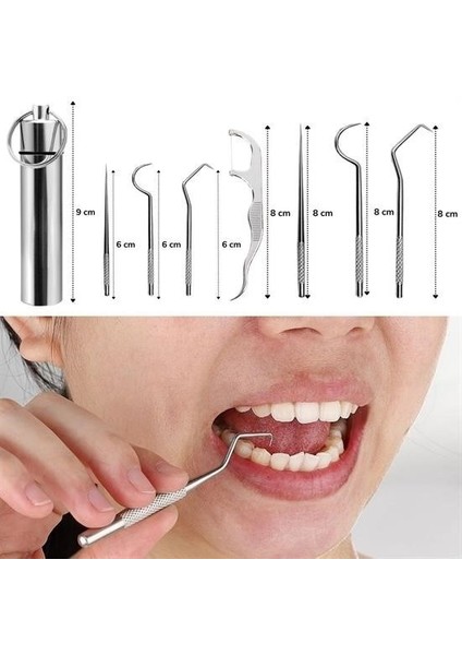 Buffer® 7 Parça Paslanmaz Çelik Ağız Diş Tartar Sökücü Temizlik Bakım Seti