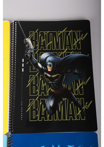 Dekomus Ile Lisanslı Batman A4 80 Yaprak 2 Adet Kareli ve 2 Adet Çizgili Defter Okul Seti