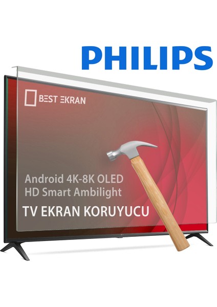 Philips 75PUS8500 Tv Ekran Koruyucu - Philips 75" Inç 189 Ekran Smart 4K UHD Dolby Atmos Titan Os QLED Tv
