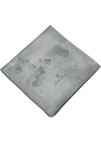 Desenli Shiny Eşarp - 8647 - Nötr Gri