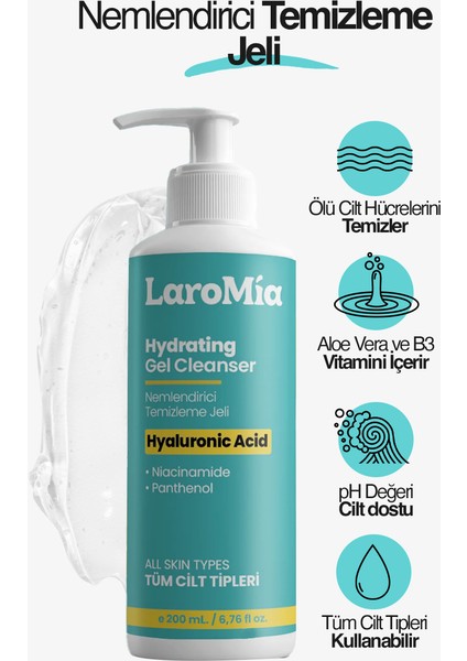Günlük Kullanıma Uygun, Propanediol ve Aloe Vera İçeren Nemlendirici Temizleme Jeli 200 ml