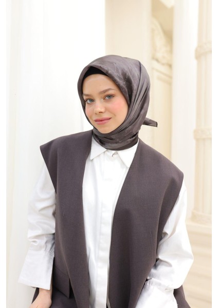 Desenli Shiny Eşarp - 8647 - Koyu Kahve fırsatları