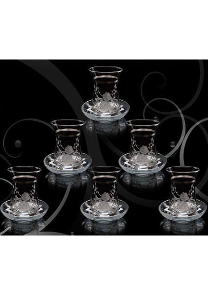 Büyük Ajda Doğa Platin Çay Takımı 12 Parça fiyatları