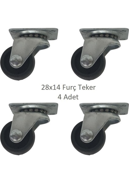 Furç Teker 28 x 14, Bavul, Valiz, Çanta, Servis Sehpası Için (4 Adet)