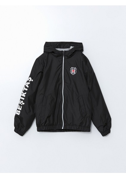 Yeni Sezon Kapusonlu Besiktas Baskili Erkek Cocuk Yagmurluk - S58664Z4