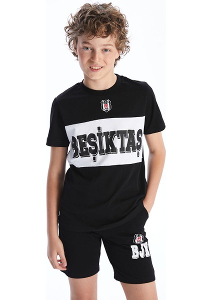 Yeni Sezon Bisiklet Yaka Besiktas Baskili Erkek Cocuk Tisort - S5DR24Z4