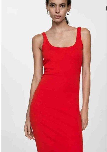 Kırmızı Uzun Günlük Elbise modelleri
