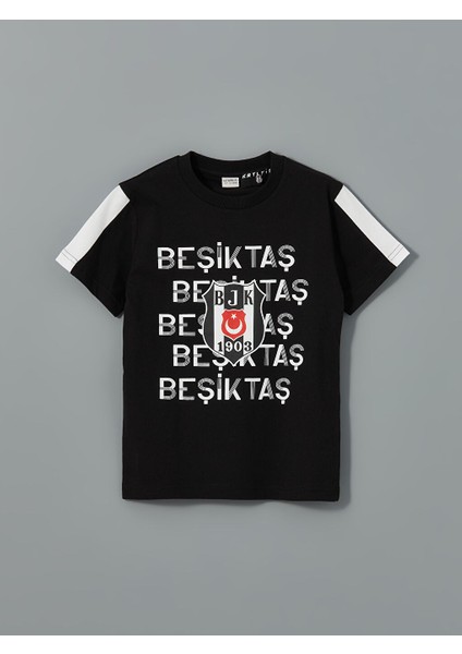 Yeni Sezon Bisiklet Yaka Besiktas Baskili Erkek Cocuk Tisort - S55962Z4