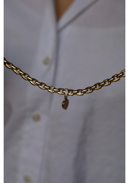 14 Ayar Altın Kalp Detaylı Kalın Zincir Bileklik indirimleri