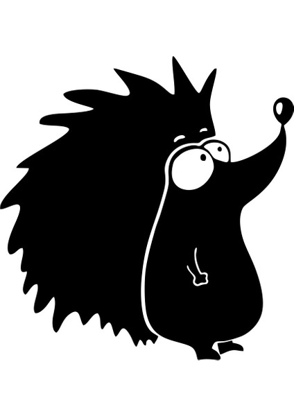 Kirpi Araba Sticker 17X17 cm Siyah