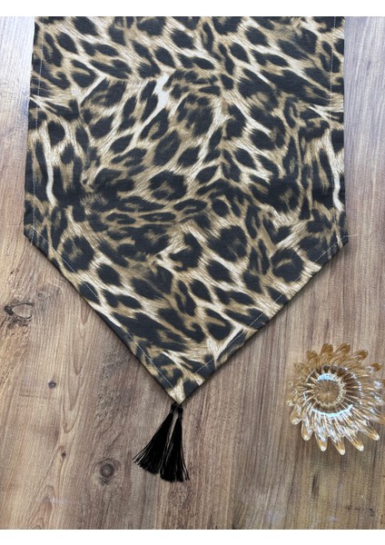 Leopar Duck Keten Runner ve 6'lı Siyah Supla