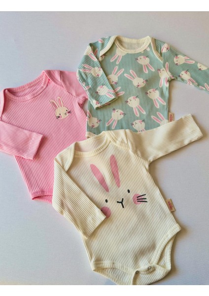 Kız Bebek Şeker Pembe Üçlü Body
