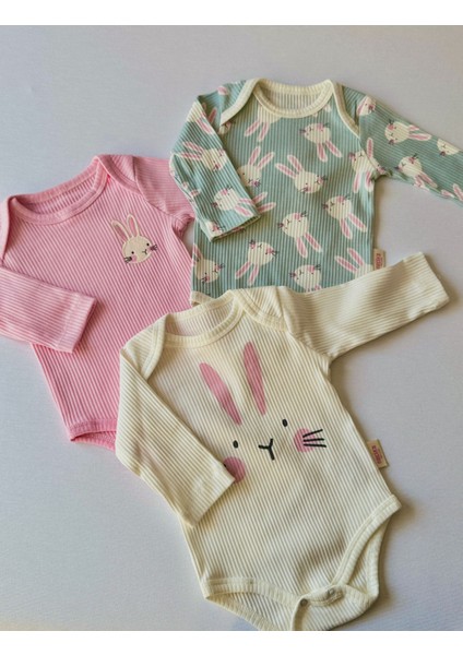 Kız Bebek Şeker Pembe Üçlü Body