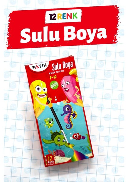 Okul Boyama Seti 4'lü Set - 12'li Sulu Boya 12'li Kuru Boya 12'li Pastel Boya 12'li Keçeli KALEM-T1406 indirimleri